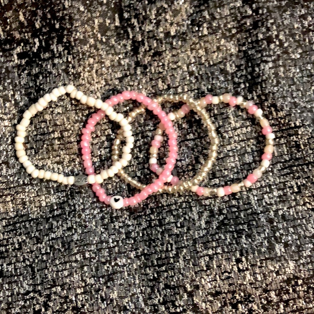 4 love themed bracelets